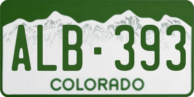 CO license plate ALB393