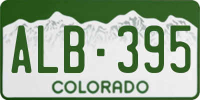 CO license plate ALB395