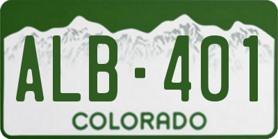 CO license plate ALB401