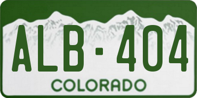CO license plate ALB404