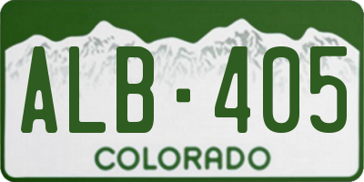 CO license plate ALB405