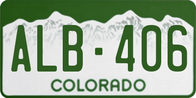 CO license plate ALB406