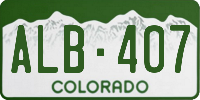CO license plate ALB407