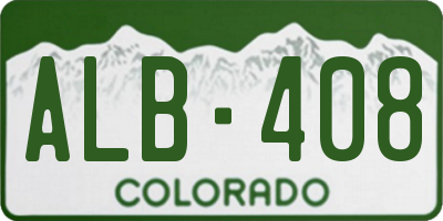 CO license plate ALB408