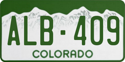 CO license plate ALB409