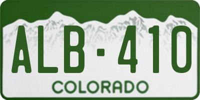 CO license plate ALB410