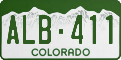 CO license plate ALB411
