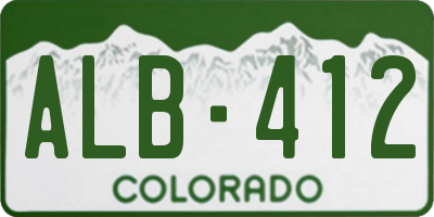 CO license plate ALB412
