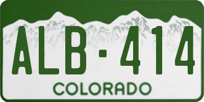 CO license plate ALB414