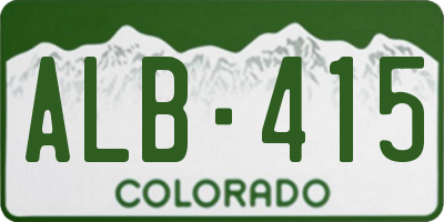 CO license plate ALB415