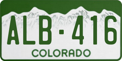 CO license plate ALB416