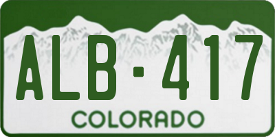 CO license plate ALB417