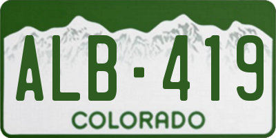 CO license plate ALB419