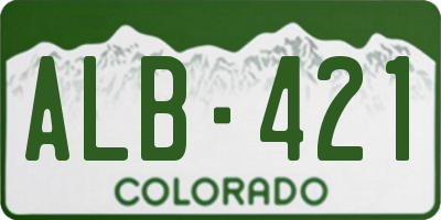 CO license plate ALB421