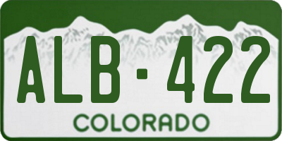 CO license plate ALB422
