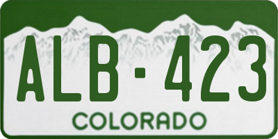 CO license plate ALB423