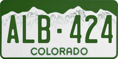 CO license plate ALB424