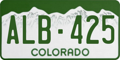 CO license plate ALB425