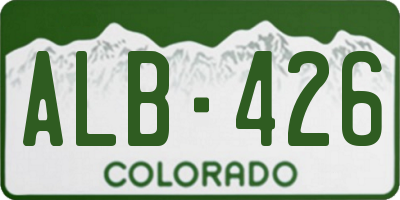 CO license plate ALB426