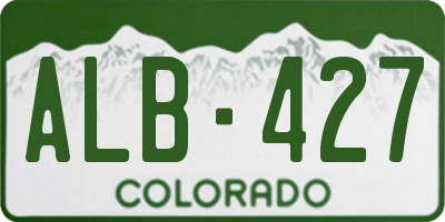 CO license plate ALB427