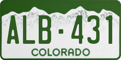 CO license plate ALB431