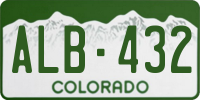 CO license plate ALB432