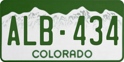 CO license plate ALB434