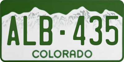 CO license plate ALB435