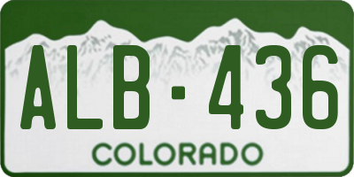CO license plate ALB436
