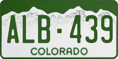 CO license plate ALB439