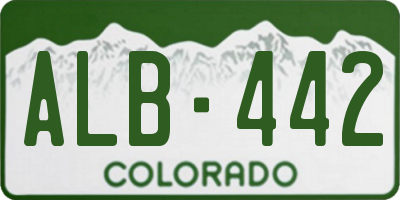 CO license plate ALB442