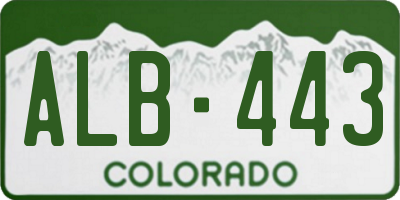 CO license plate ALB443