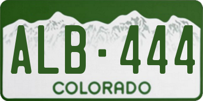 CO license plate ALB444