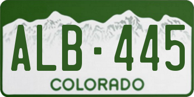 CO license plate ALB445
