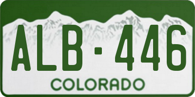 CO license plate ALB446