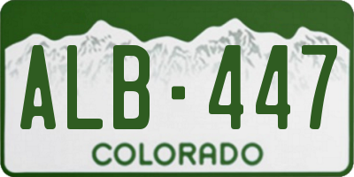 CO license plate ALB447