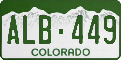 CO license plate ALB449