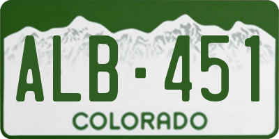 CO license plate ALB451