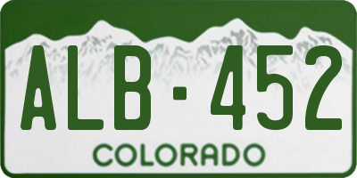 CO license plate ALB452