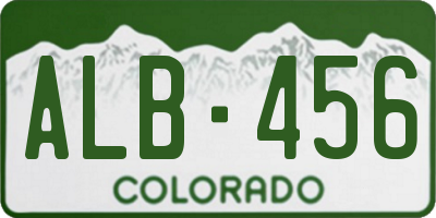 CO license plate ALB456