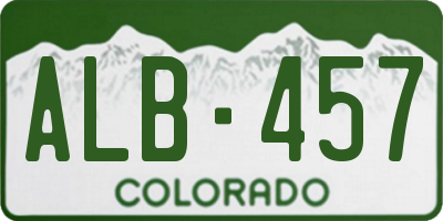 CO license plate ALB457