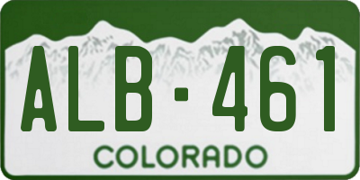 CO license plate ALB461