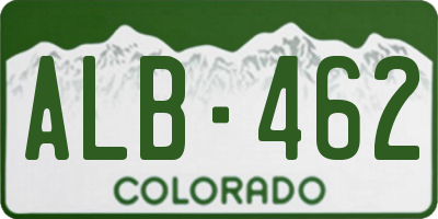 CO license plate ALB462