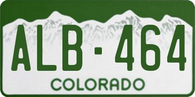 CO license plate ALB464