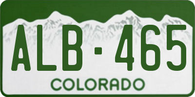 CO license plate ALB465