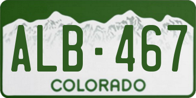CO license plate ALB467