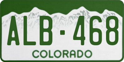 CO license plate ALB468
