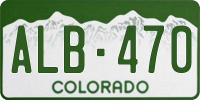 CO license plate ALB470