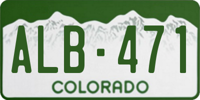 CO license plate ALB471