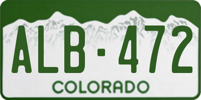 CO license plate ALB472